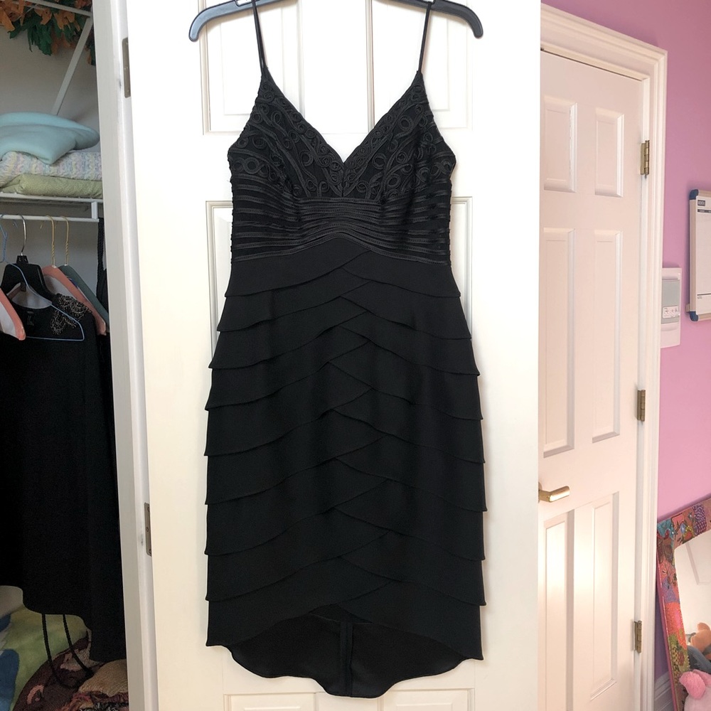 Cache Embroidered Semi Sheer Fishtail Dress
